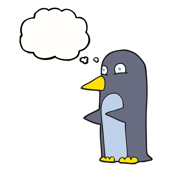 Thought bubble cartoon penguin — Stock Vector