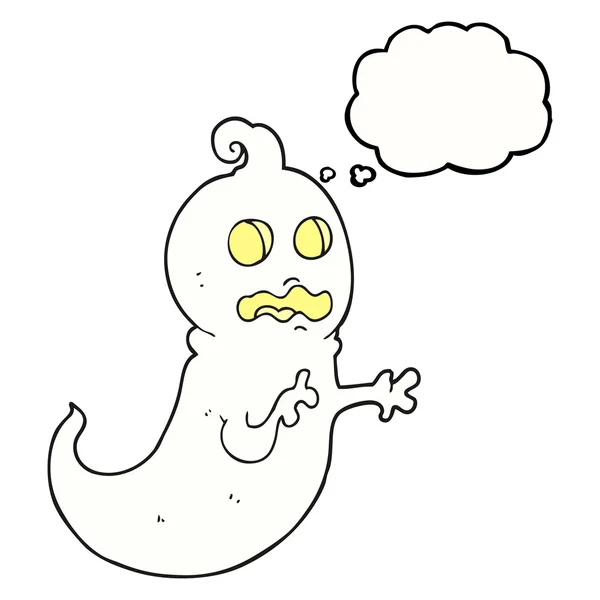 Pensamiento burbuja dibujos animados fantasma — Vector de stock