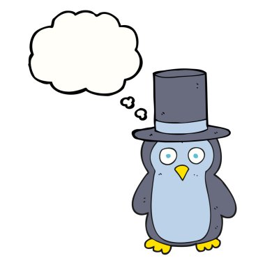 kabarcık karikatür penguen şapka takıyor sanıyordum