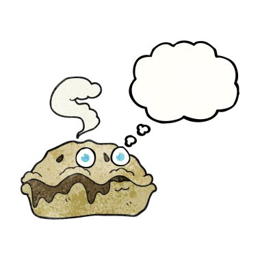 çizgi film sıcak pasta düşünce balonu dokulu