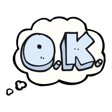 düşünce kabarcık karikatür kelime Tamam