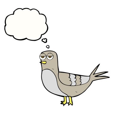 düşünce kabarcık karikatür güvercin