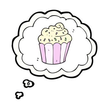 düşünce kabarcık karikatür cupcake