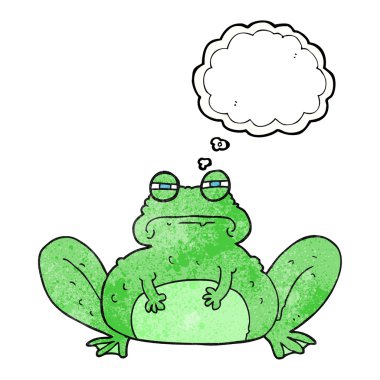 kabarcık dokulu karikatür kurbağa sandım