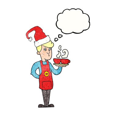 çizgi film barista kahve İsa'hizmet veren düşünce balonu dokulu