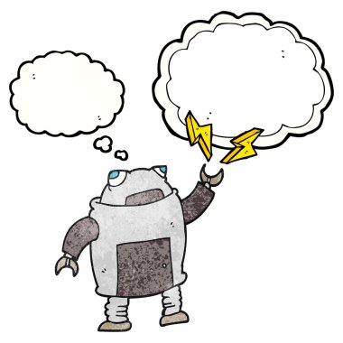 kabarcık dokulu karikatür robot sanıyordum