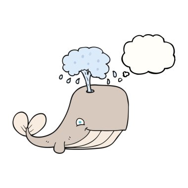 su spouting düşünce kabarcık karikatür balina