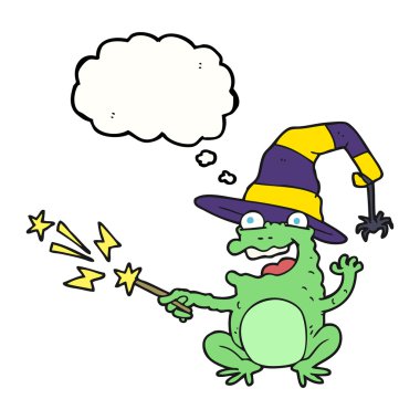 düşünce kabarcık karikatür kurbağa döküm büyü
