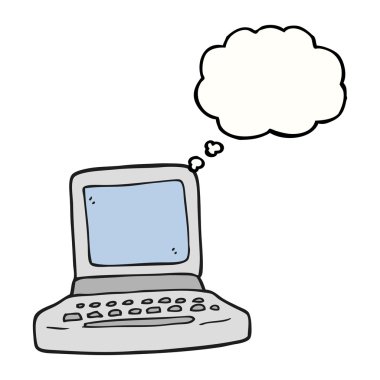 kabarcık karikatür eski bilgisayar sanıyordum