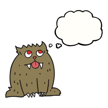 düşünce kabarcık karikatür canavar