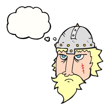 düşünce balonu karikatür viking savaşçısı