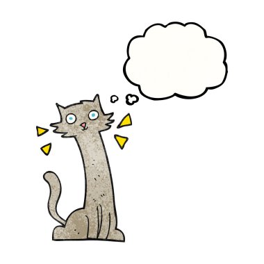 kabarcık dokulu karikatür kedi sandım