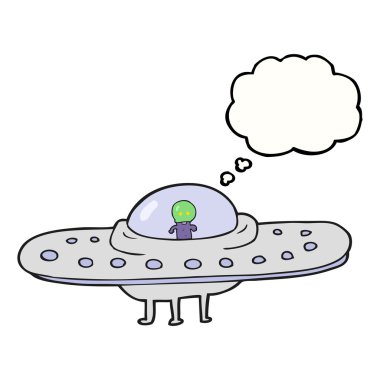 düşünce kabarcık karikatür uçan daire