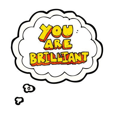 parlak düşünce balonu dokulu çizgi film simgesi vardır