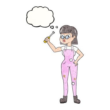 kabarcık dokulu karikatür kadın makinist sanıyordum