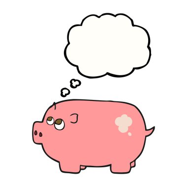 düşünce kabarcık karikatür kumbara