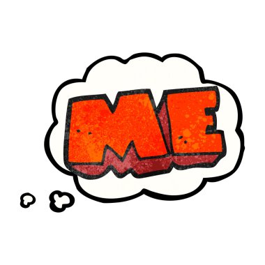 dokulu düşünce balonu sembolü karikatür