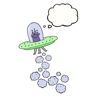 düşünce kabarcık karikatür uçan daire