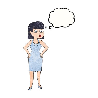 düşünce balonu dokulu karikatür kadınla el HIPS