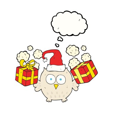 düşünce balonu karikatür Noel baykuş