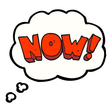 düşünce kabarcık karikatür şimdi sembolü