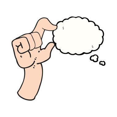 kabarcık karikatür el küçüklük jest yapma düşündüm