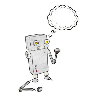 kabarcık dokulu karikatür kırık robot sanıyordum