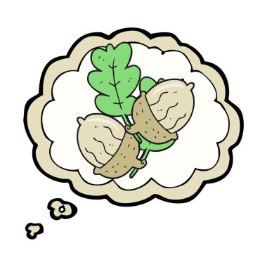 düşünce kabarcık karikatür meşe palamutları