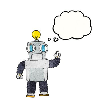 kabarcık dokulu karikatür robot sanıyordum