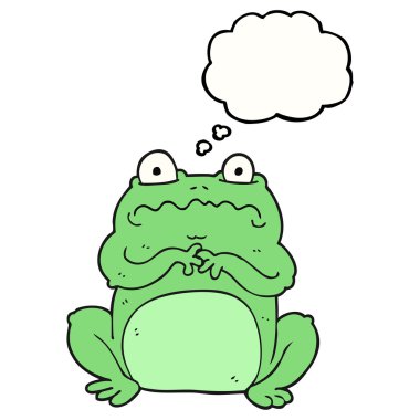 düşünce kabarcık karikatür komik kurbağa