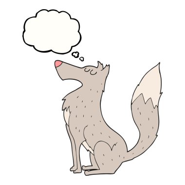 düşünce kabarcık karikatür kurt