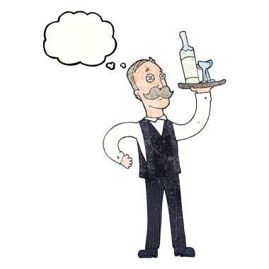 kabarcık dokulu karikatür garson sanıyordum