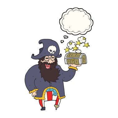 kabarcık karikatür korsan Kaptan ile hazine sandığı sanıyordum