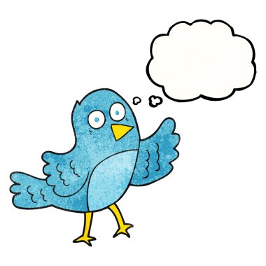 düşünce dokulu kabarcık karikatür kuş