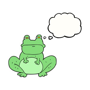 düşünce kabarcık karikatür kurbağa