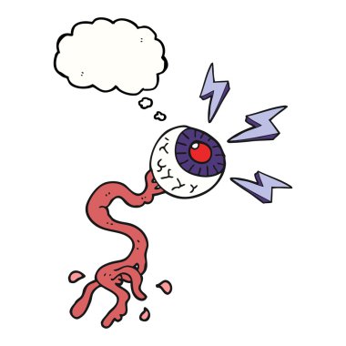 kabarcık karikatür brüt elektrik Cadılar Bayramı göz düşündüm