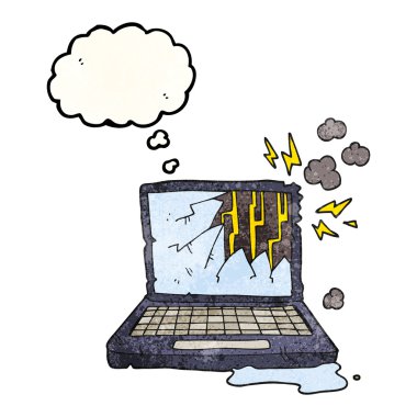 kabarcık dokulu karikatür kırık bilgisayar sanıyordum