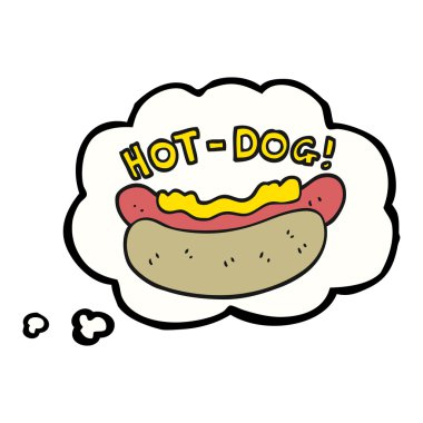 düşünce kabarcık karikatür hotdog
