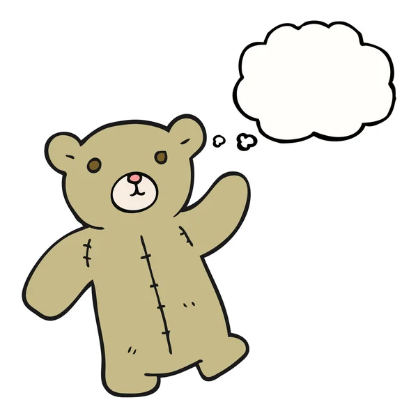 Gedachte zeepbel cartoon teddybeer — Stockvector