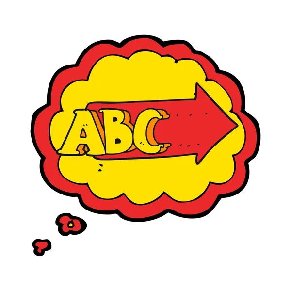 Pensée bulle dessin animé ABC symbole — Image vectorielle