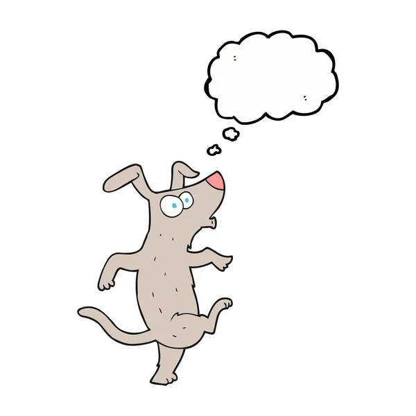 Düşünce kabarcık karikatür köpek dans — Stok Vektör