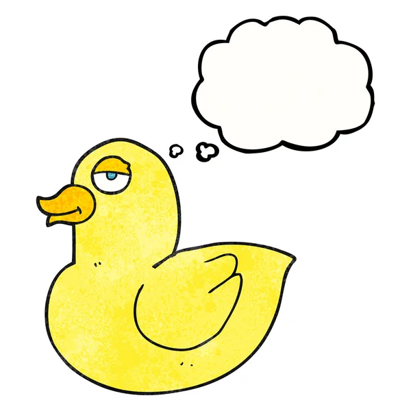 Thought bubble textured cartoon duck — Stock Vector