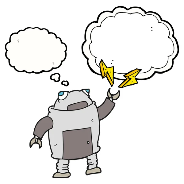 Myšlenka bublina kreslený robot — Stockový vektor