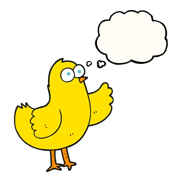 Düşünce kabarcık karikatür kuş — Stok Vektör