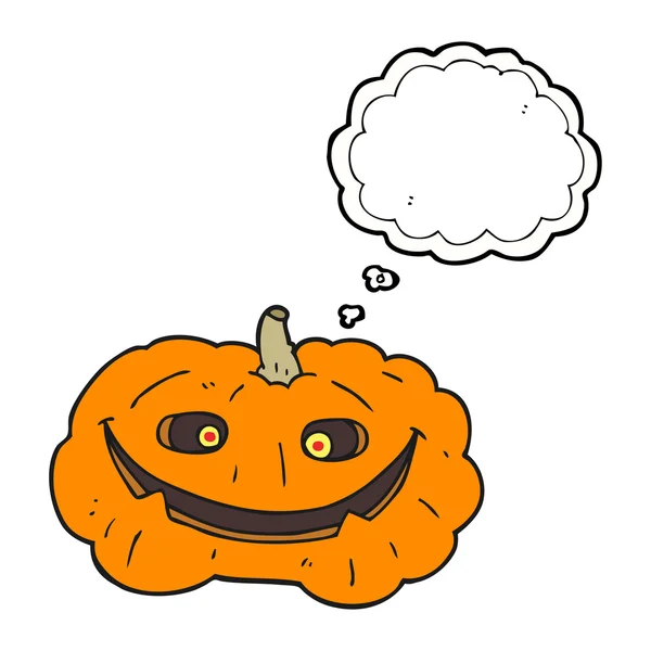 Thought bubble cartoon pumpkin — Stock Vector