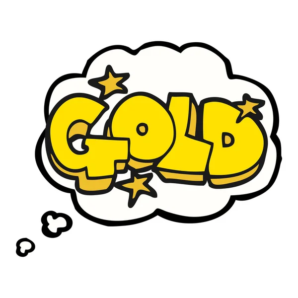 Dacht dat bubble cartoon woord goud — Stockvector