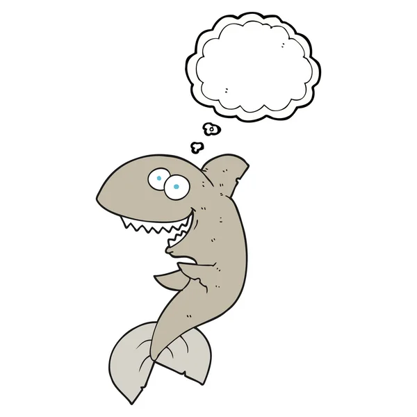 Thought bubble cartoon shark — Stock Vector