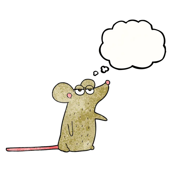 Myśli bańki teksturowanej kreskówka mysz — Wektor stockowy