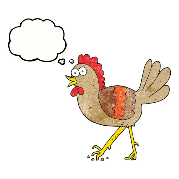 Myšlenka bublina texturou kreslený kuře — Stockový vektor