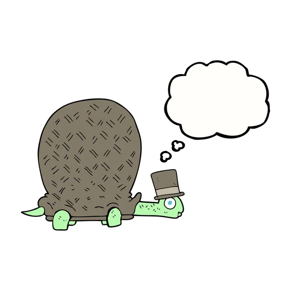 Pensée bulle dessin animé tortue — Image vectorielle
